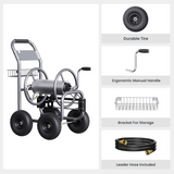 Garden Hose Reel Cart-4 Wheels-Heavy Duty