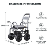 Garden Hose Reel Cart-4 Wheels-Heavy Duty