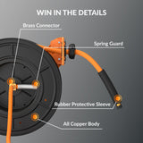 Retractable Air Hose Reel-Alloy Steel Reel-3/8in 25ft-50ft
