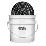 WASH&WHIPS Chenille Premium Scratch-Free Microfiber Lint-Free Blue Wash Mitt 8" x 10"in & Black Pitstop Particle Interceptor