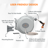Retractable Garden Hose Reel-5/8 in-65ft