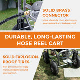 Garden Hose Reel Cart-4 Wheels-Heavy Duty