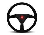 MOMO 3-Spoke Monte Carlo Series Alcantara Leather Steering Wheel with Red Stitch