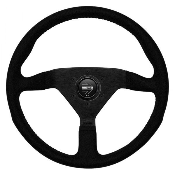 MOMO 3-Spoke Monte Carlo Series Alcantara Leather Steering Wheel with Black Stitch