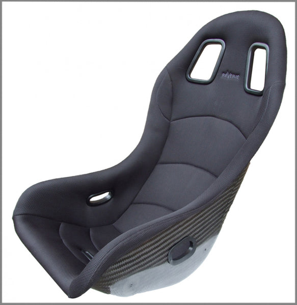 Reverie Super Sports B Carbon Fibre Seat - Single Skin, Black Fabric Trimmed, FIA Approved